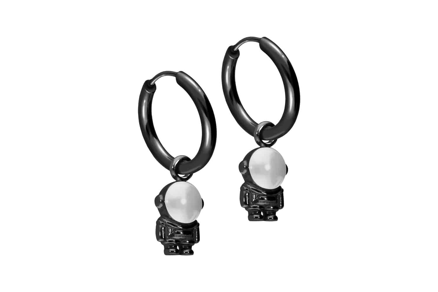 Chirurgenstahl Ohrclicker Creolen ASTRONAUT von Piercingline